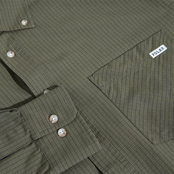 Polar Skate Co. - Ben Longsleeve Shirt - Army Green Check