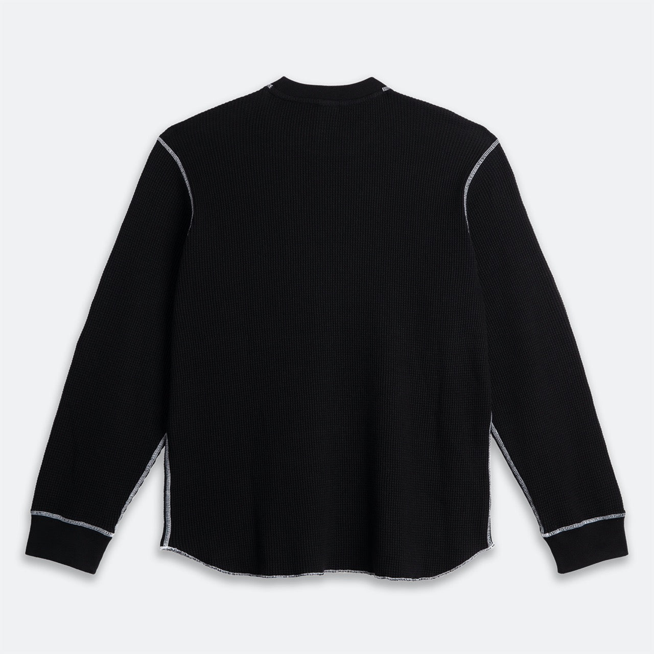 Polar Skate Co. - Dylan Waffle Longsleeve T-Shirt - Black / White