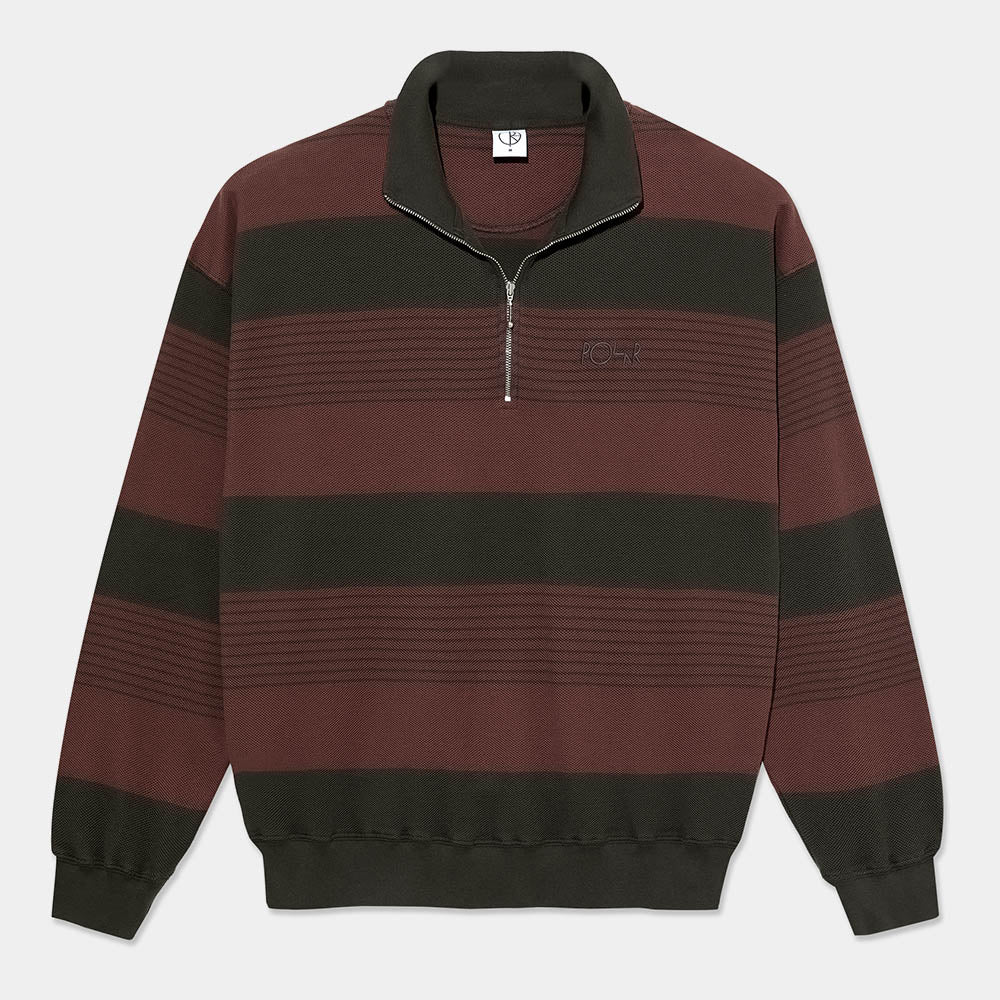 Polar Skate Co. - Surf Half Zip Longsleeve Shirt - Dirty Black / Brownstone