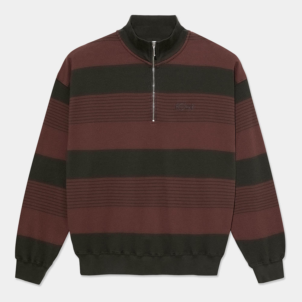 Polar Skate Co. - Surf Half Zip Longsleeve Shirt - Dirty Black / Brownstone