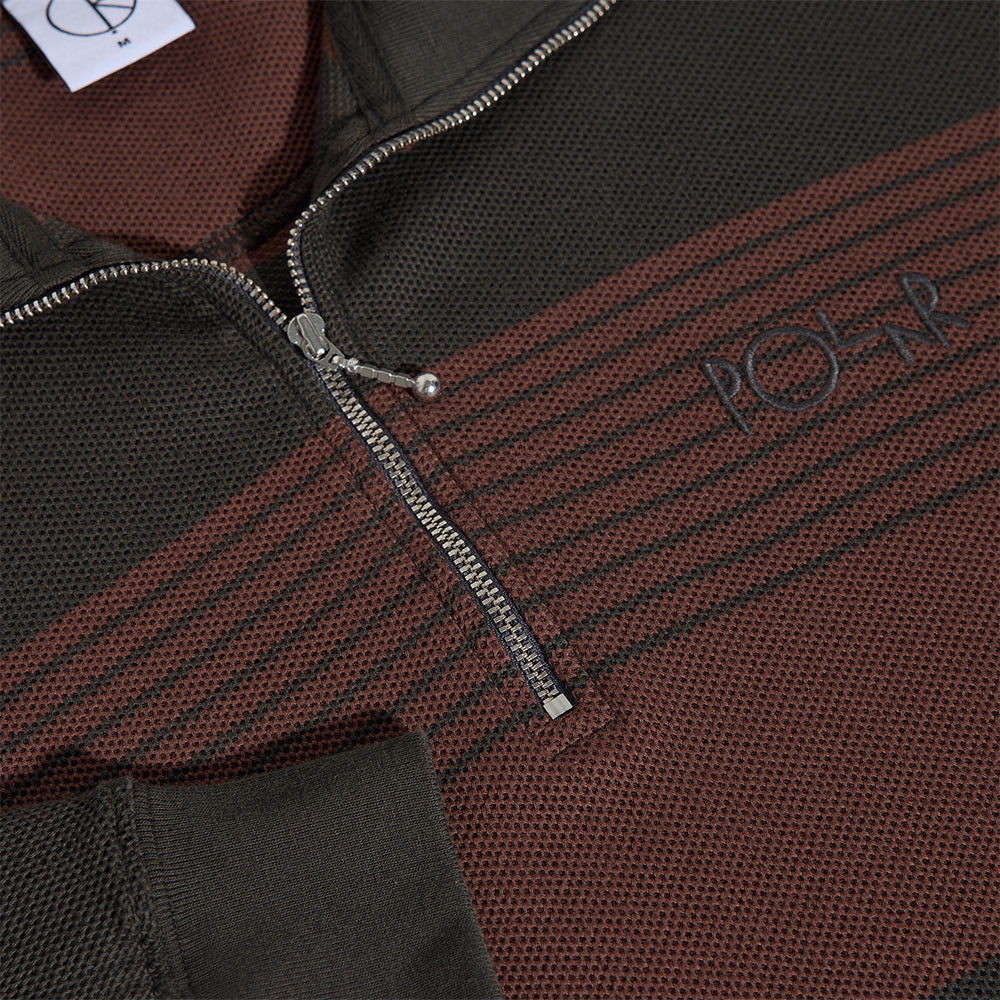 Polar Skate Co. - Surf Half Zip Longsleeve Shirt - Dirty Black / Brownstone