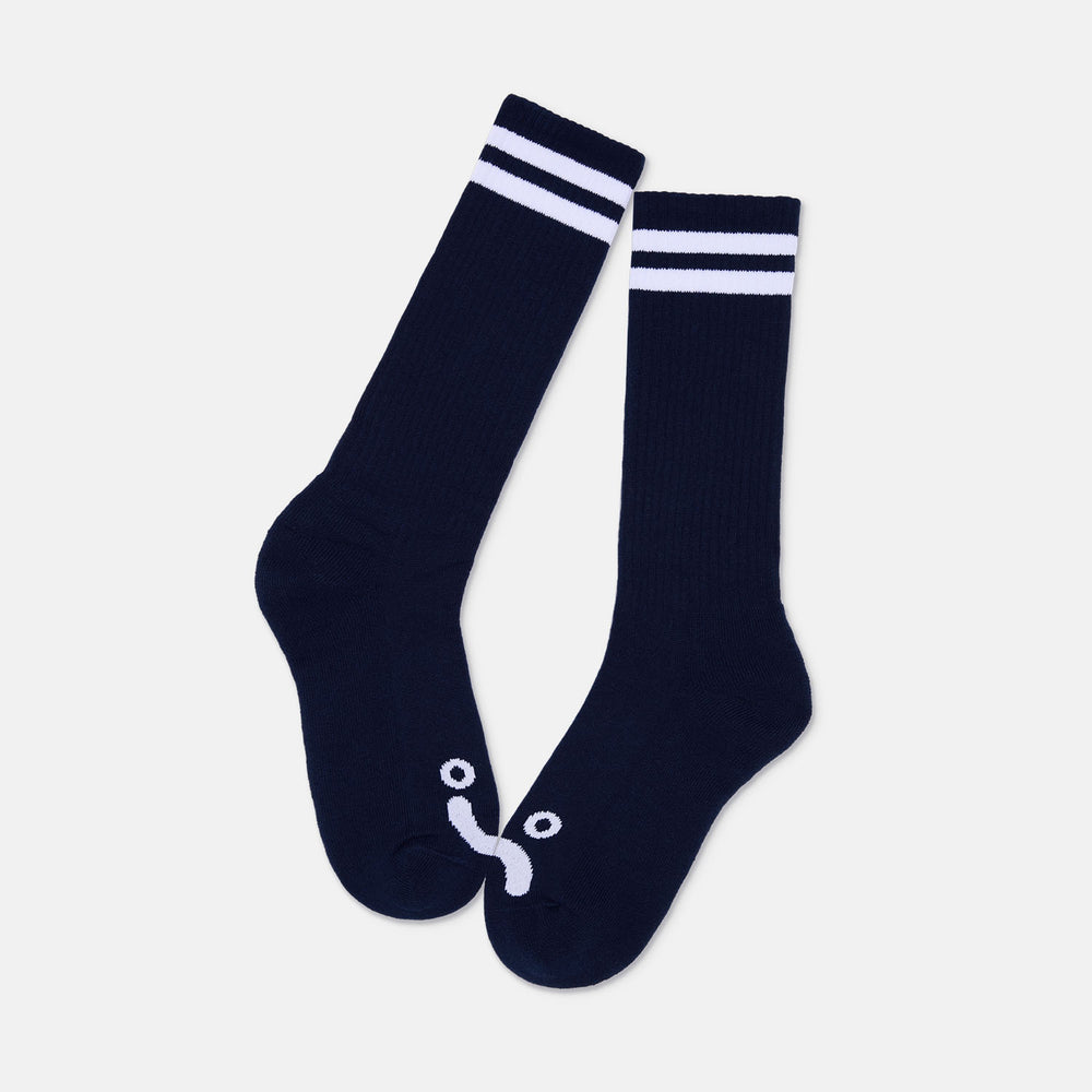 Polar Skate Co. - Happy Sad Long Socks - Navy / White