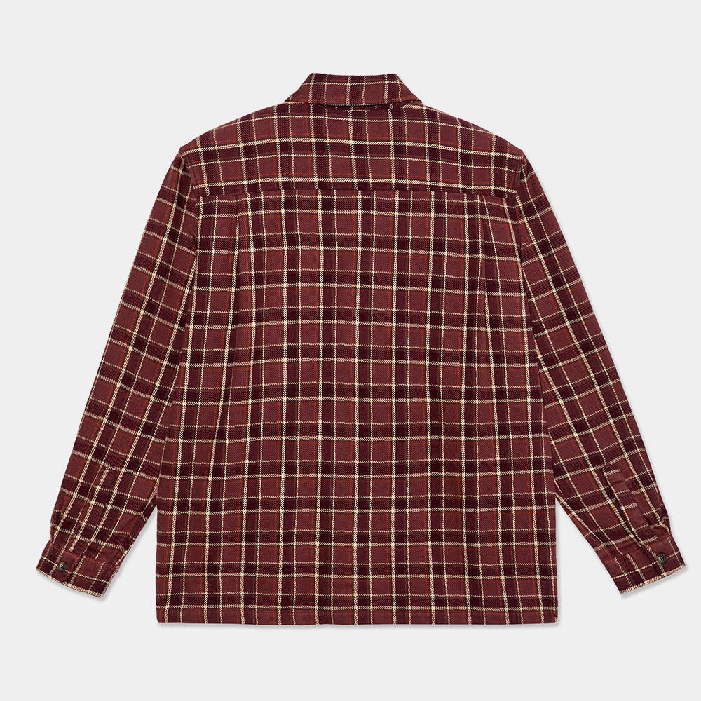Polar Skate Co. - Mike Flannel Longsleeve Shirt - Oxblood Check