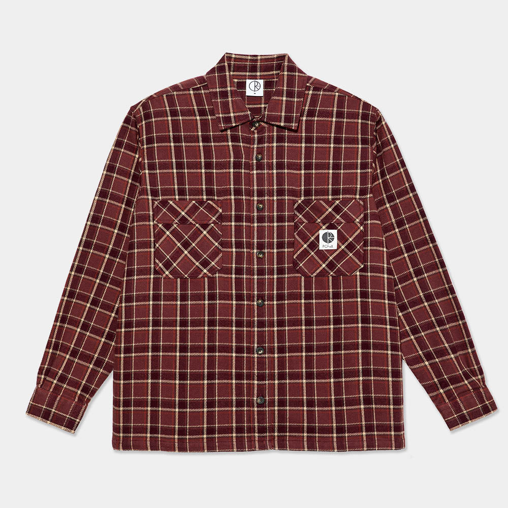 Polar Skate Co. - Mike Flannel Longsleeve Shirt - Oxblood Check