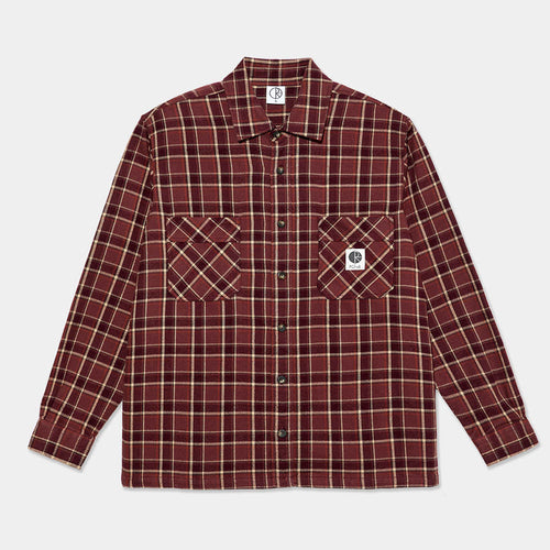 Polar Skate Co. - Mike Flannel Longsleeve Shirt - Oxblood Check