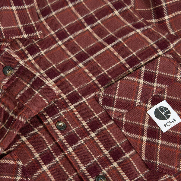 Polar Skate Co. - Mike Flannel Longsleeve Shirt - Oxblood Check