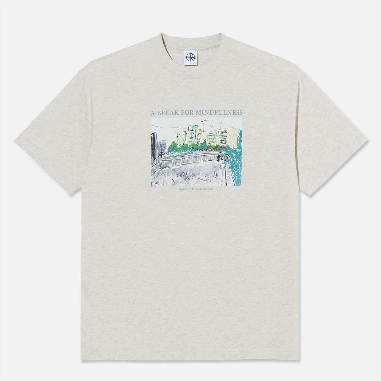 Polar Skate Co. - Mindfulness T-Shirt - Ivory Grey Melange
