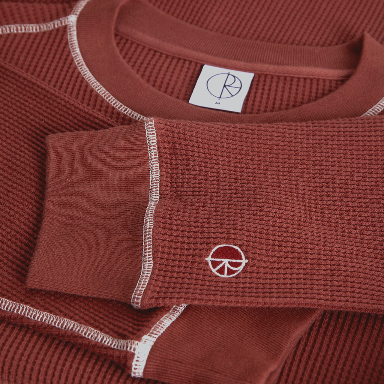 Polar Skate Co. - Dylan Waffle Longsleeve T-Shirt - Wine / White