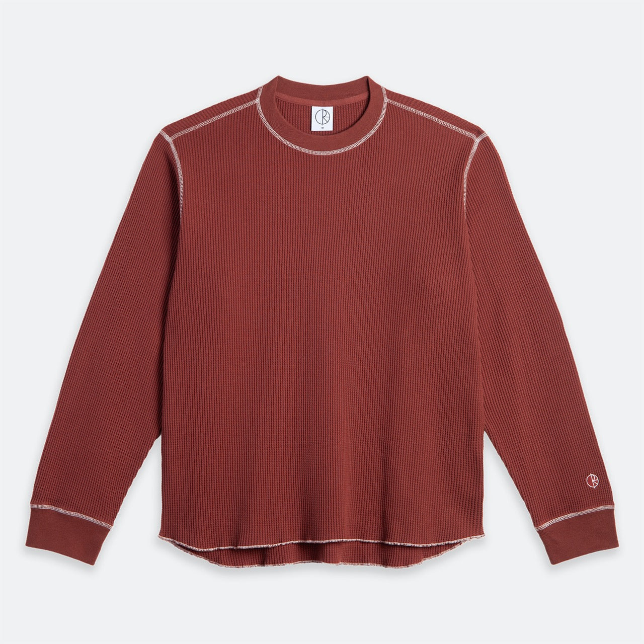 Polar Skate Co. - Dylan Waffle Longsleeve T-Shirt - Wine / White