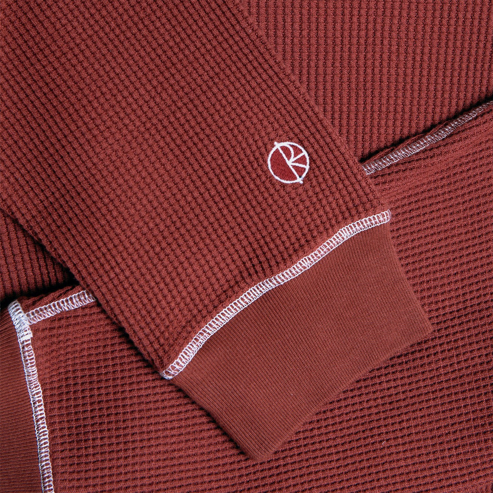 Polar Skate Co. - Dylan Waffle Longsleeve T-Shirt - Wine / White