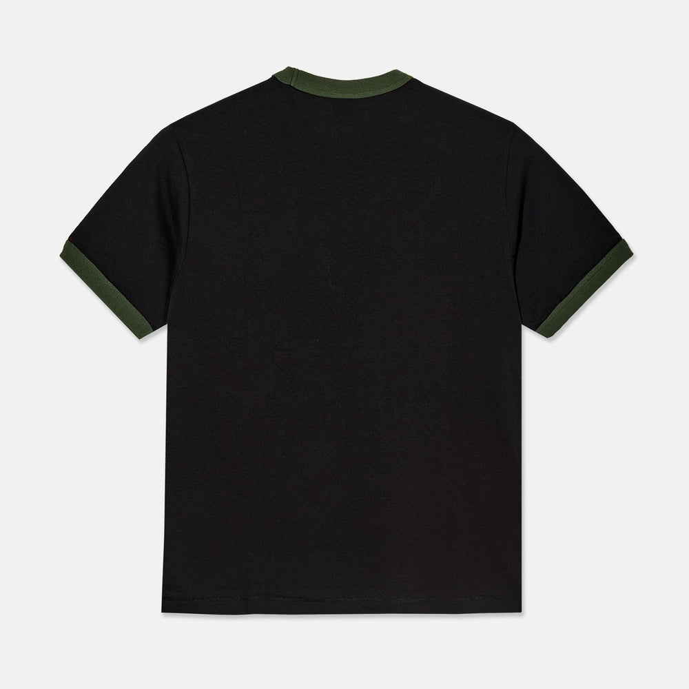 Polar Skate Co. - Ringer T-Shirt - Black / Uniform Green