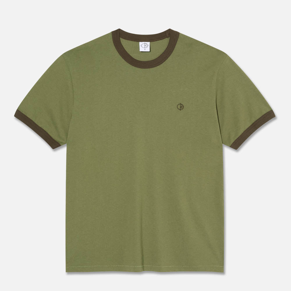 Polar Skate Co. - Ringer T-Shirt - Army Green / Brown