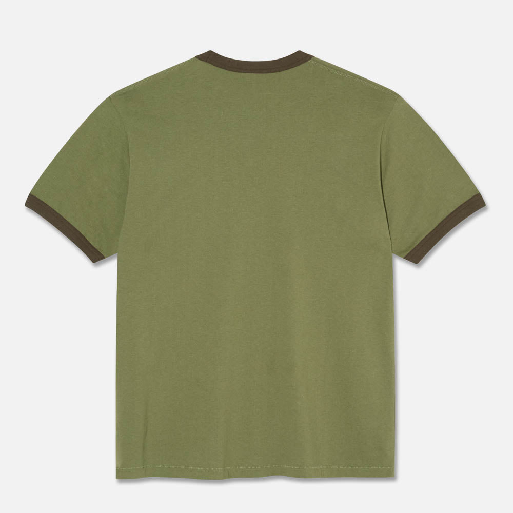 Polar Skate Co. - Ringer T-Shirt - Army Green / Brown