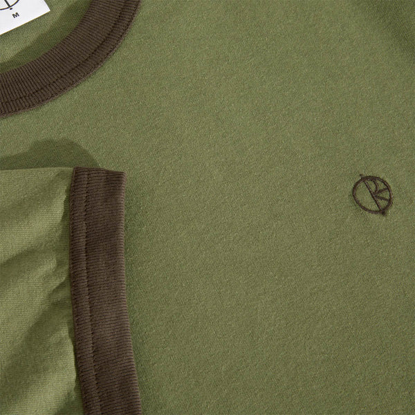 Polar Skate Co. - Ringer T-Shirt - Army Green / Brown