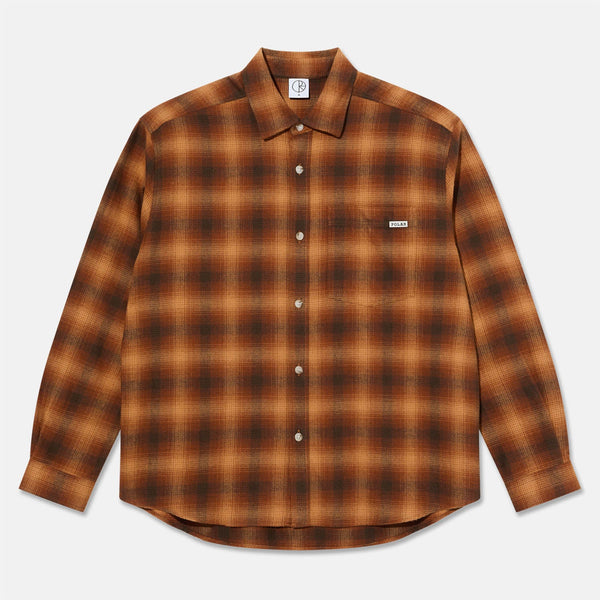 Polar Skate Co. - Mitchell Longsleeve Shirt - Caramel Shadow Check
