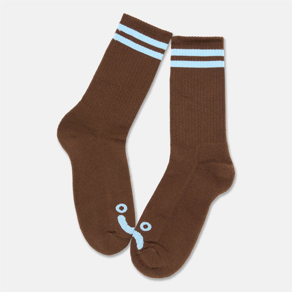 Polar Skate Co. - Happy Sad Socks - Brown / Blue
