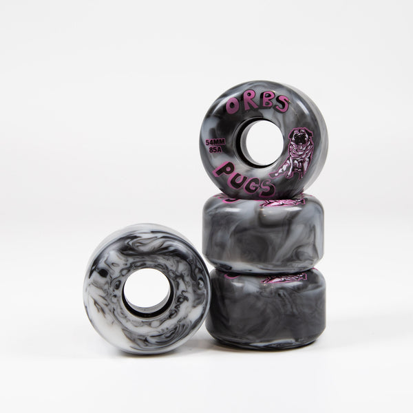 Welcome Skateboards - 54mm (85A) Orbs Pugs Soft Wheels - Black / White
