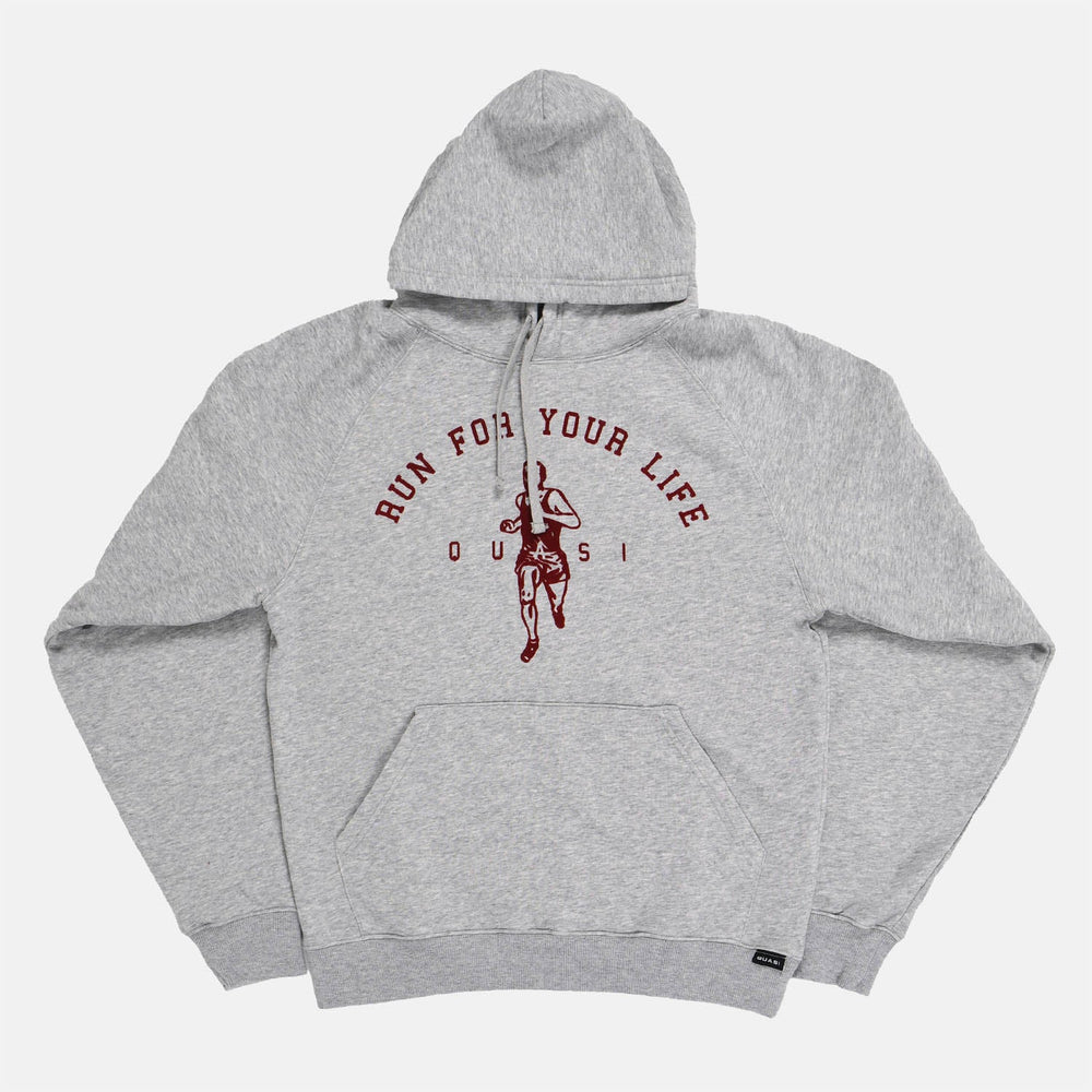 Quasi Skateboards - Run Pullover Hooded Sweatshirt - Heather Grey