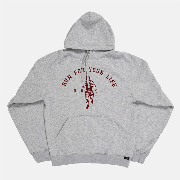Quasi Skateboards - Run Pullover Hooded Sweatshirt - Heather Grey