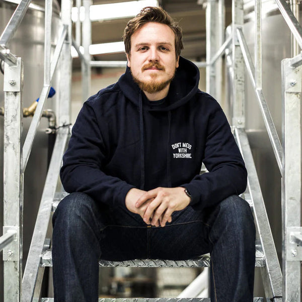 Don't Mess With Yorkshire - Rose Hooded Sweatshirt - Navy / White