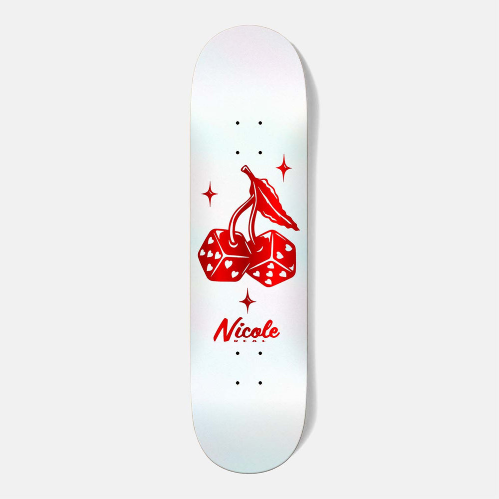 Real Skateboards - 8.35" Nicole Hause High Roller Twin Nose Skateboard Deck - White