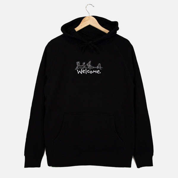 Welcome Skate Store - Relax Pullover Hooded Sweatshirt - Black