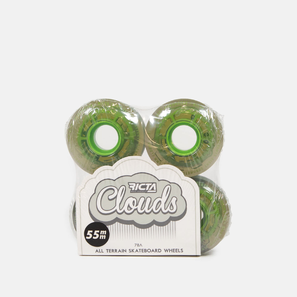 Ricta Wheels - 55mm (78a) Transparent Clouds - Black / Green