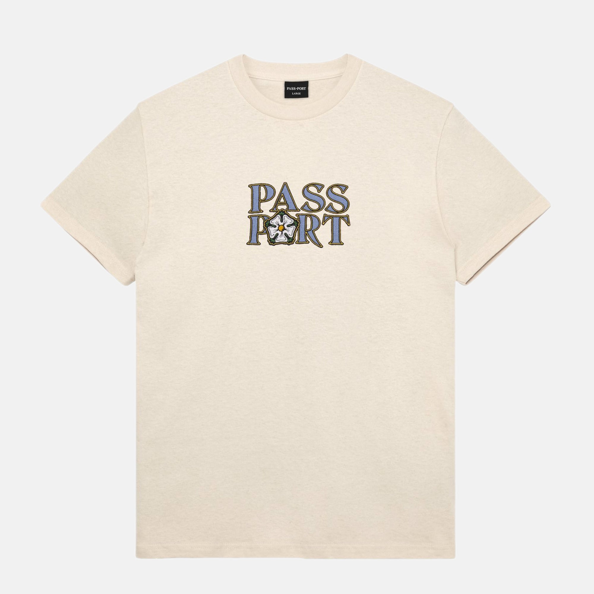 Pass Port Skateboards - Rosa Embroidery T-Shirt - Natural