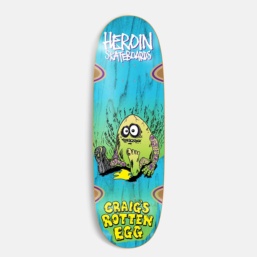 Heroin Skateboards - 10.0" Craig Questions Rotten Egg Skateboard Deck