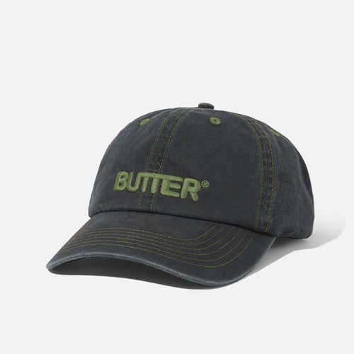 Butter Goods - Rounded Logo 6 Panel Cap - Washed Black