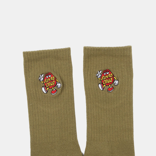 Santa Cruz - Dot Guy Socks - Deep Olive