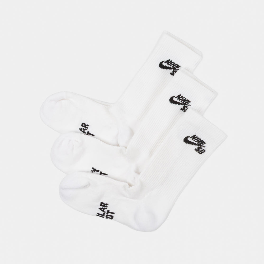 Nike SB - Everyday Elevated Cushioned Socks (3 Pack) - White