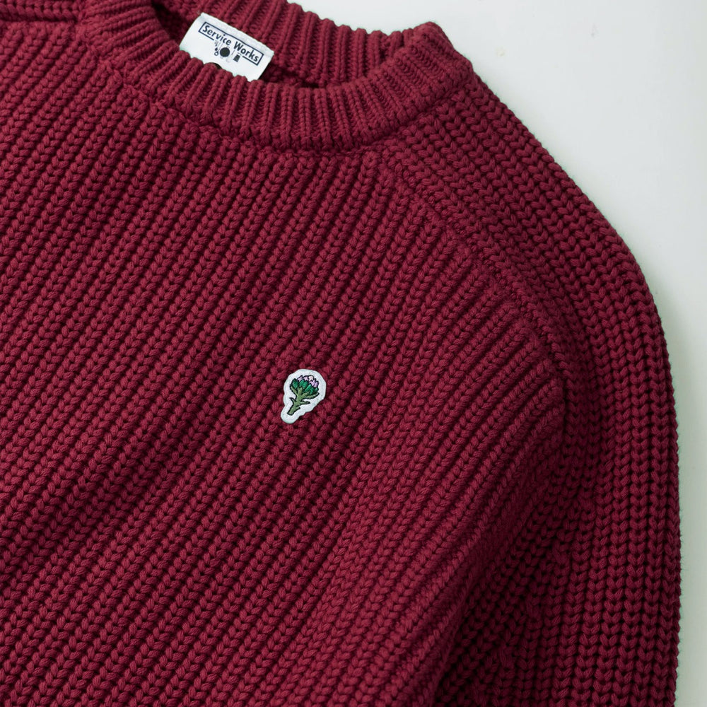 Service Works - Artichoke Knitted Sweatshirt - Burgundy