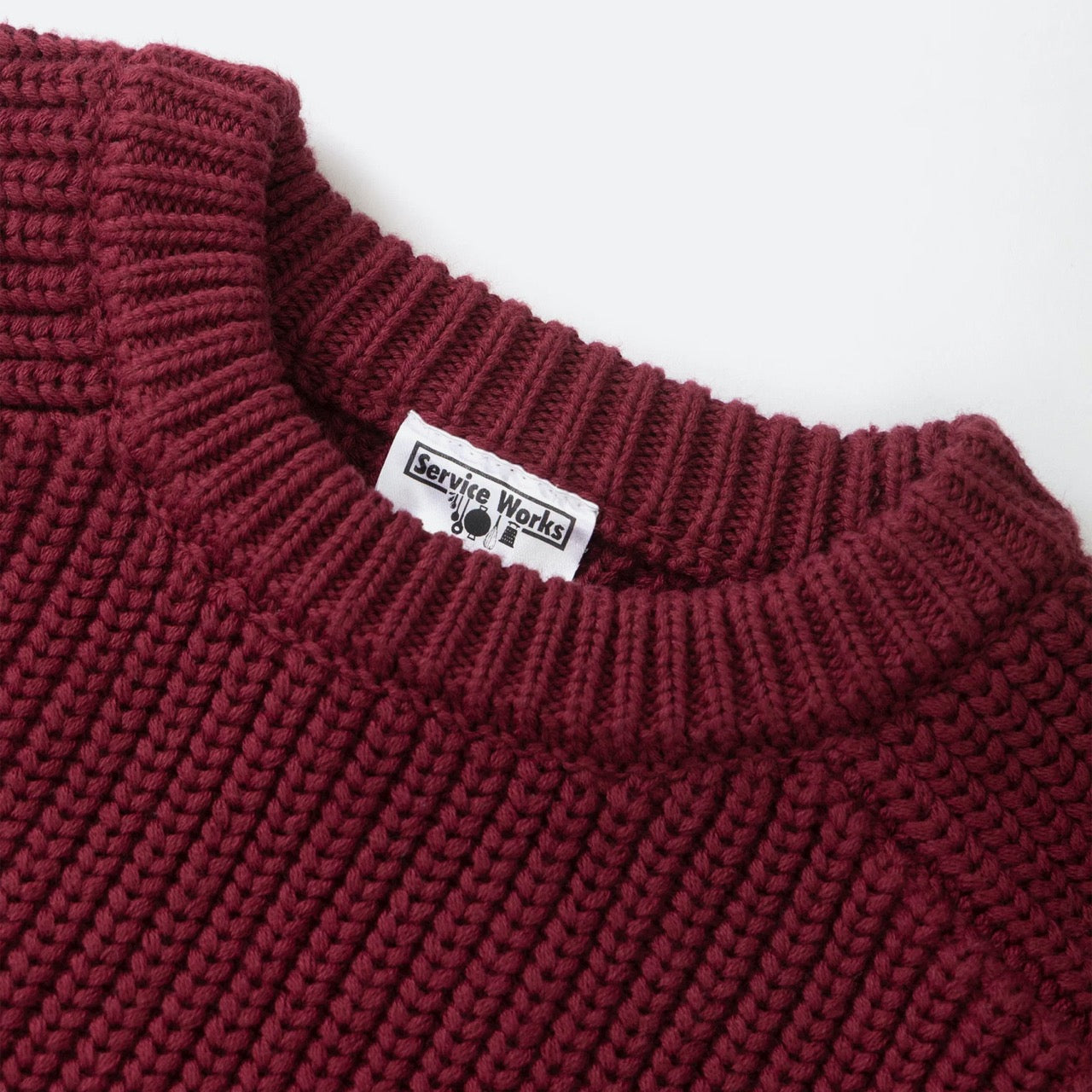 Service Works - Artichoke Knitted Sweatshirt - Burgundy