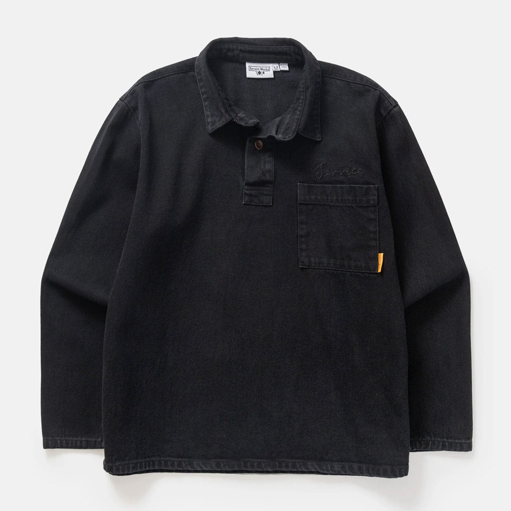 Service Works - Denim Script Popover Shirt - Dark Wash