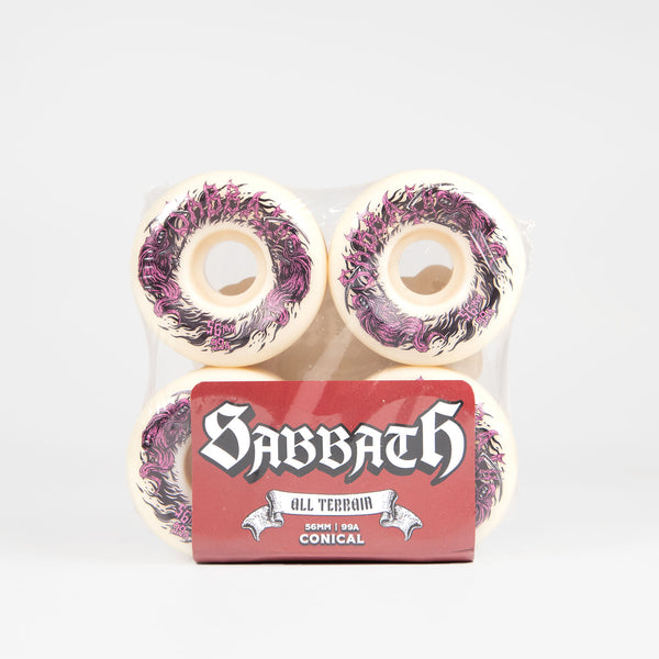 Sabbath Wheels - 56mm (99a) Death Wizard Conical Skateboard Wheels - White
