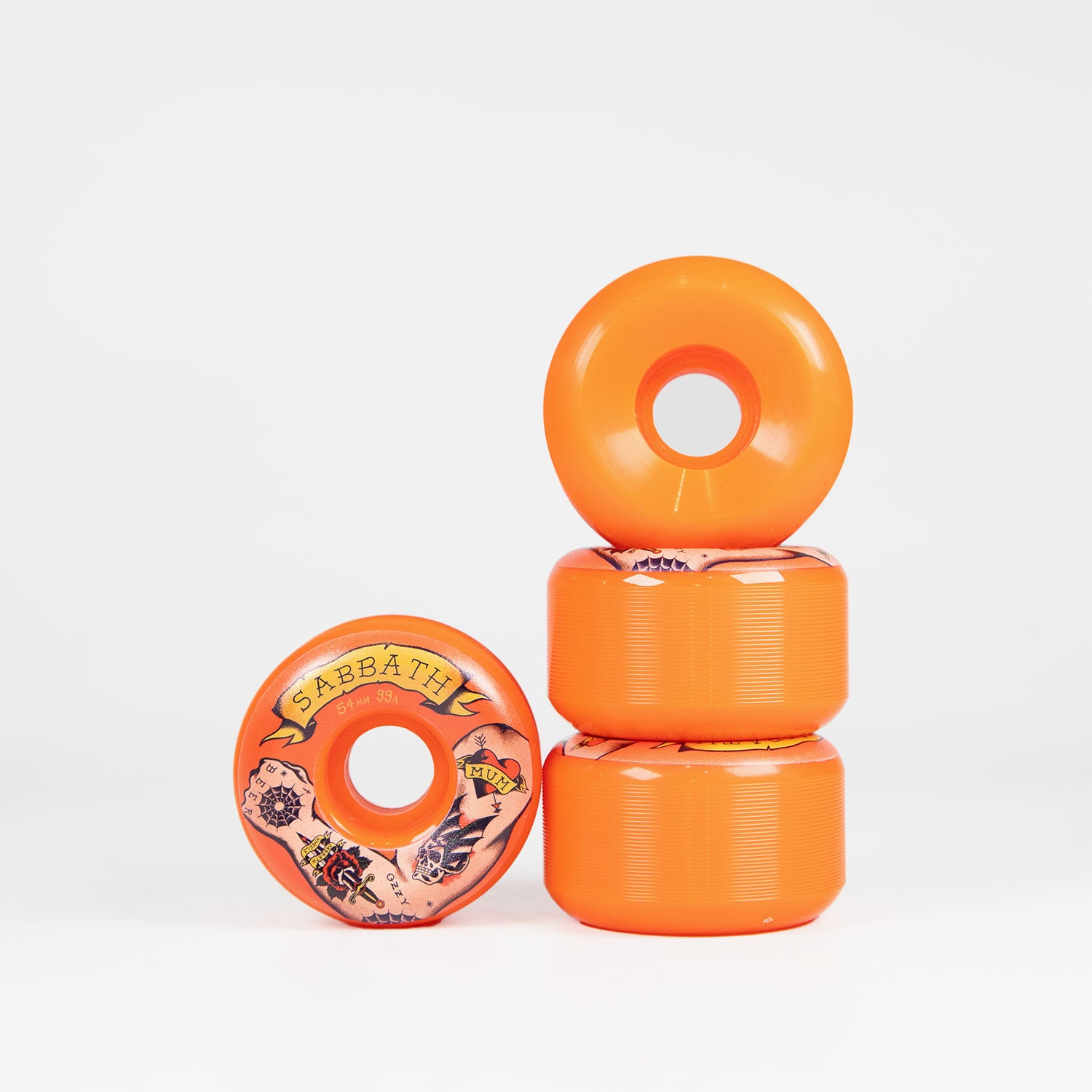 Sabbath Wheels - 54mm (99a) Geeza Conical Skateboard Wheels - Orange