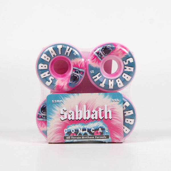 Sabbath Wheels - 53mm (99a) Yeti Conical Skateboard Wheels - Pink