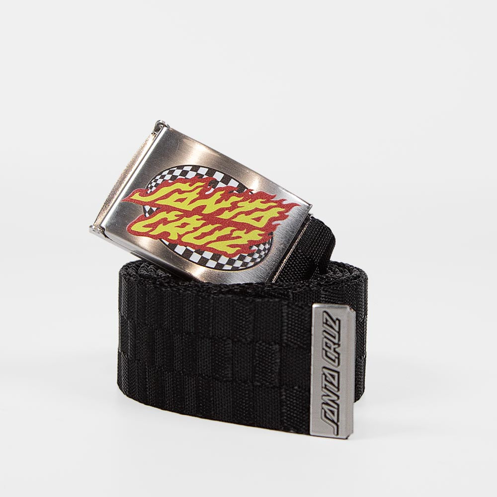 Santa Cruz - Oval Check Flame Belt - Black Check