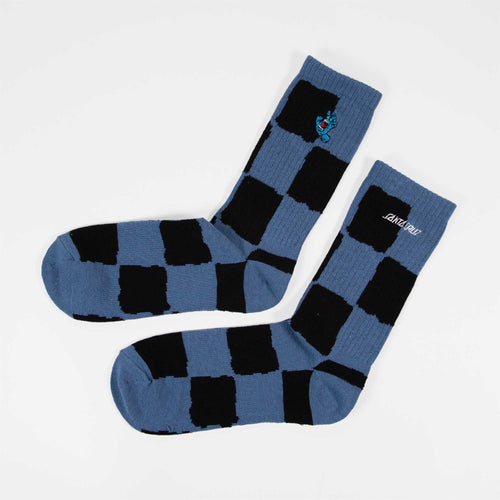 Santa Cruz - Screaming Checked Mini Hand Socks - Dusty Blue