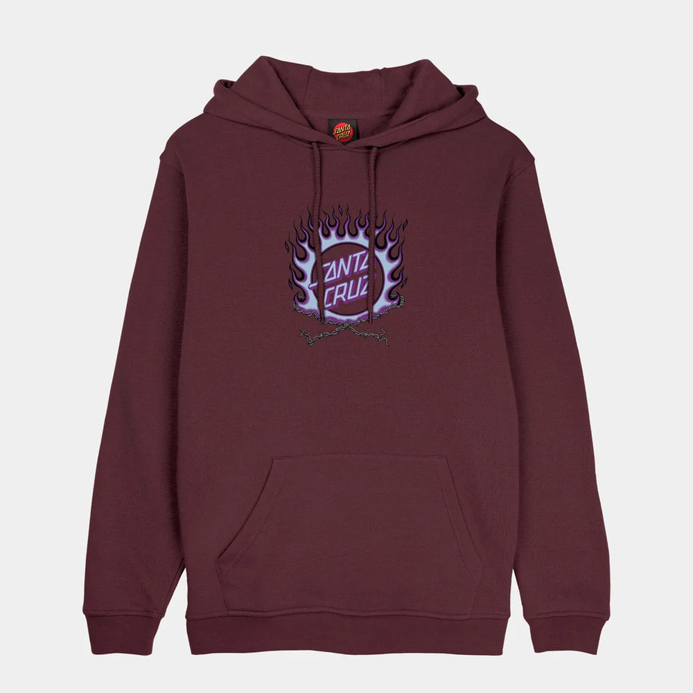 Santa Cruz - Forging Dot Centre Hooded Sweatshirt - Dark Plum