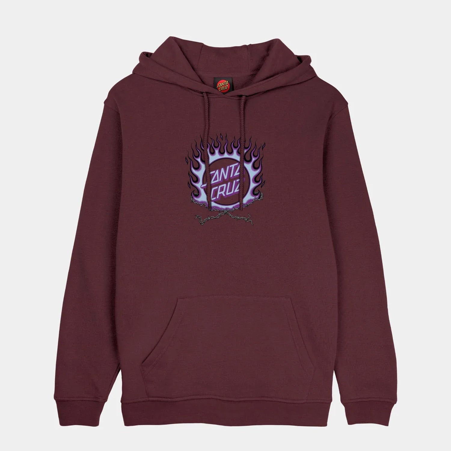 Santa Cruz - Forging Dot Centre Hooded Sweatshirt - Dark Plum