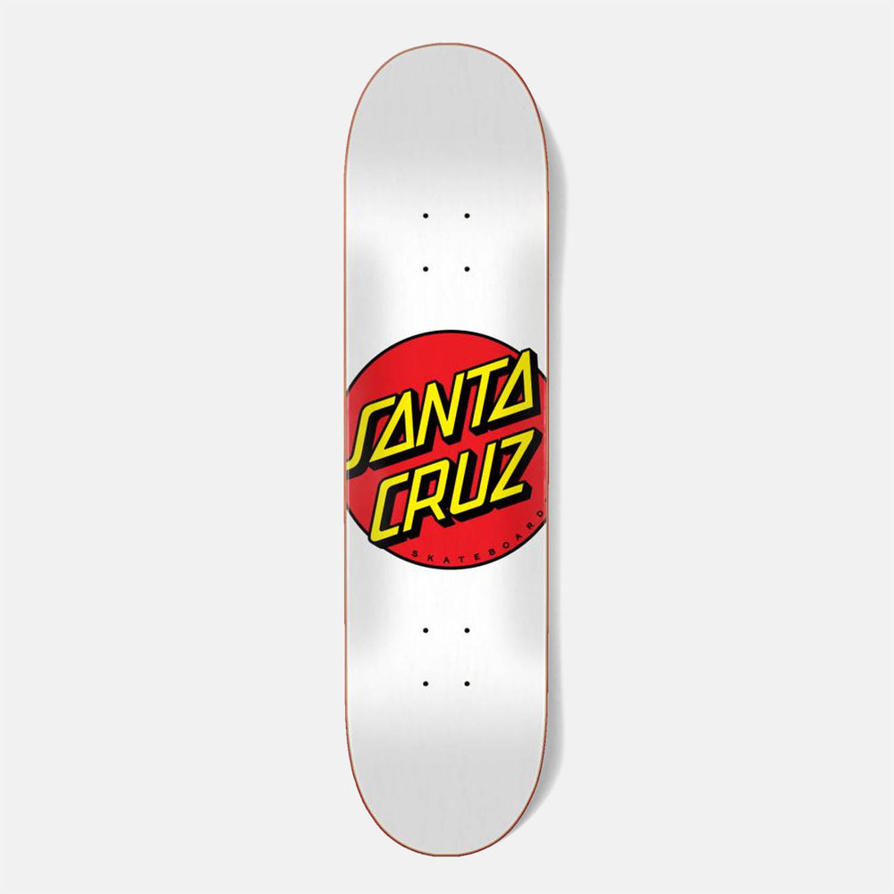 Santa Cruz - 8.0" Classic Dot Logo Skateboard Deck - White