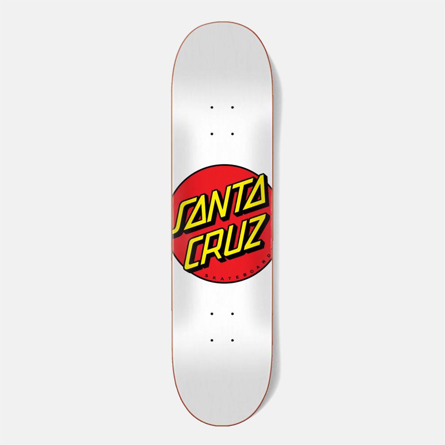 Santa Cruz - 8.0" Classic Dot Logo Skateboard Deck - White