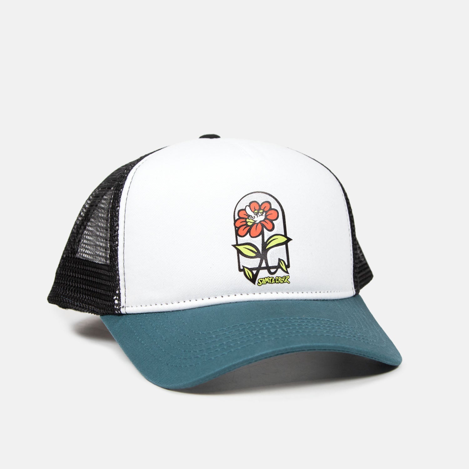 Santa Cruz - Flower Guy Meshback Cap - White / Teal