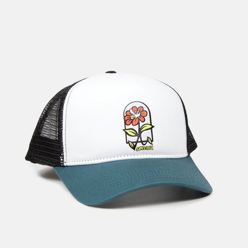 Santa Cruz - Flower Guy Meshback Cap - White / Teal