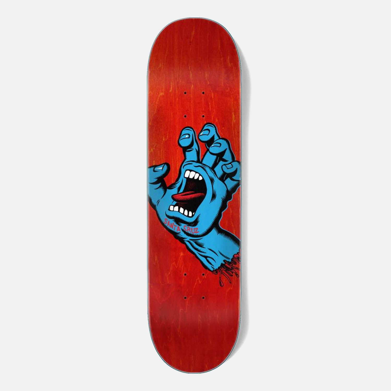 Santa Cruz - 8.0" Screaming Hand Logo Skateboard Deck - Red