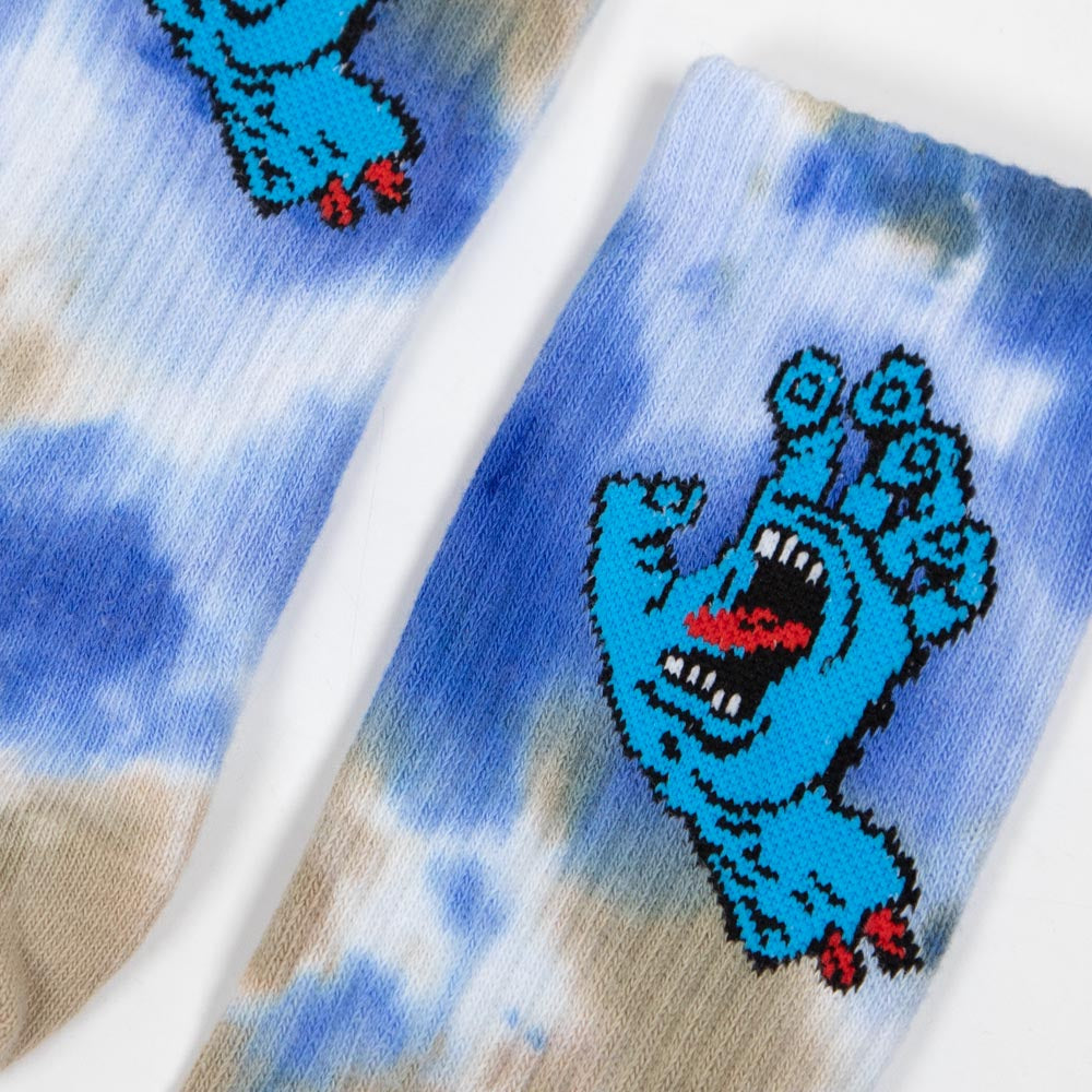 Santa Cruz - Screaming Hand Tie Dye Socks - Ultramarine