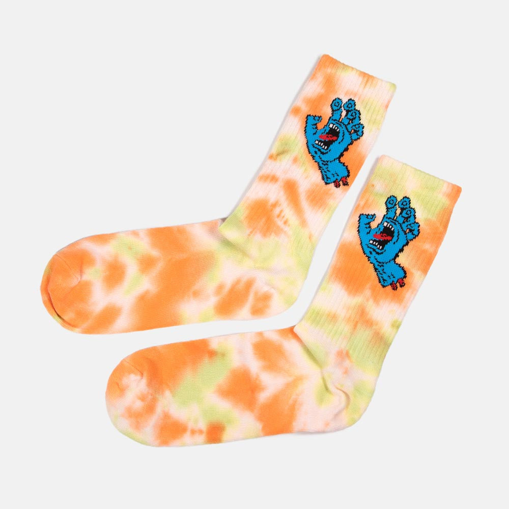 Santa Cruz - Screaming Hand Tie Dye Socks - Washed Apricot