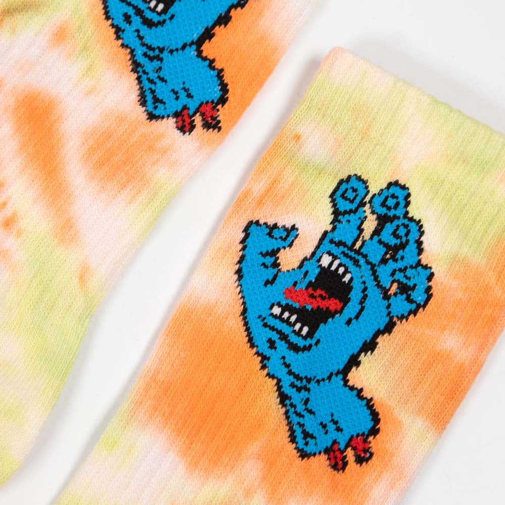 Santa Cruz - Screaming Hand Tie Dye Socks - Washed Apricot